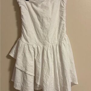 Aerie White Strapless Dress